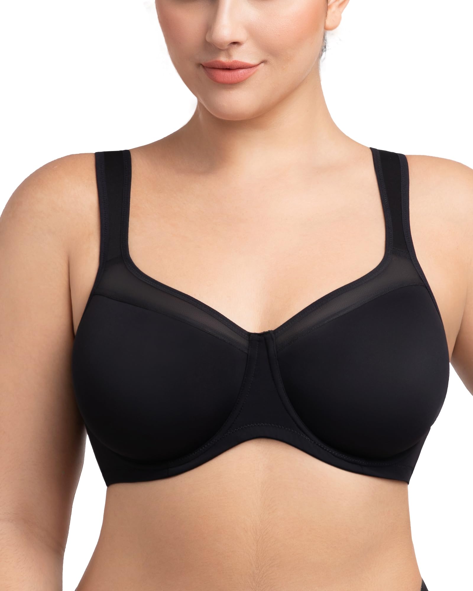 HSIA Minimizer Full Coverage Plus Size Convertible Bra with Mesh