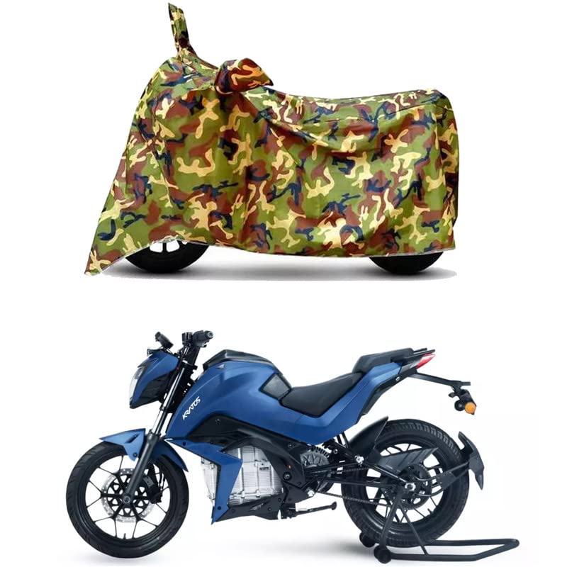Image of Waterproof 100% PVC Coated Full Bike Scooty Two Wheeler Body Cover Compatible for Tork Kratos /UV-Rays /Heat Protection /Birds Dropping /Scratchproof /Dust Proof /All Varients[6X6 Jungle Print]