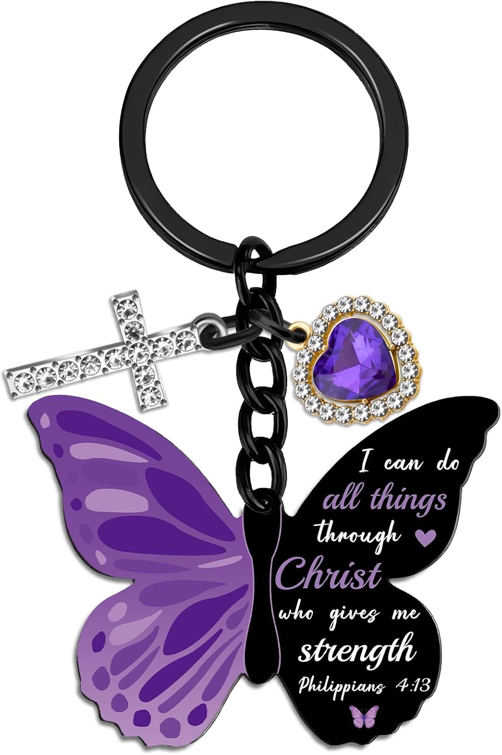 Jesus Keychain Christian Keychains for Women Cross Keychains for Women Mini Bible Verse Keychain Religious Gifts for Men Inspirational Scripture Key Chain