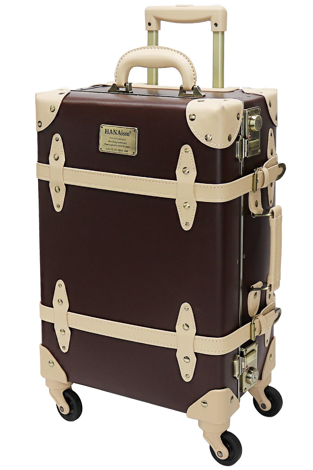 HANAismハナイズムトランクスーツケースキャリーケースブラウン スーツケース トラベルケース キャリーケース トランク TSA