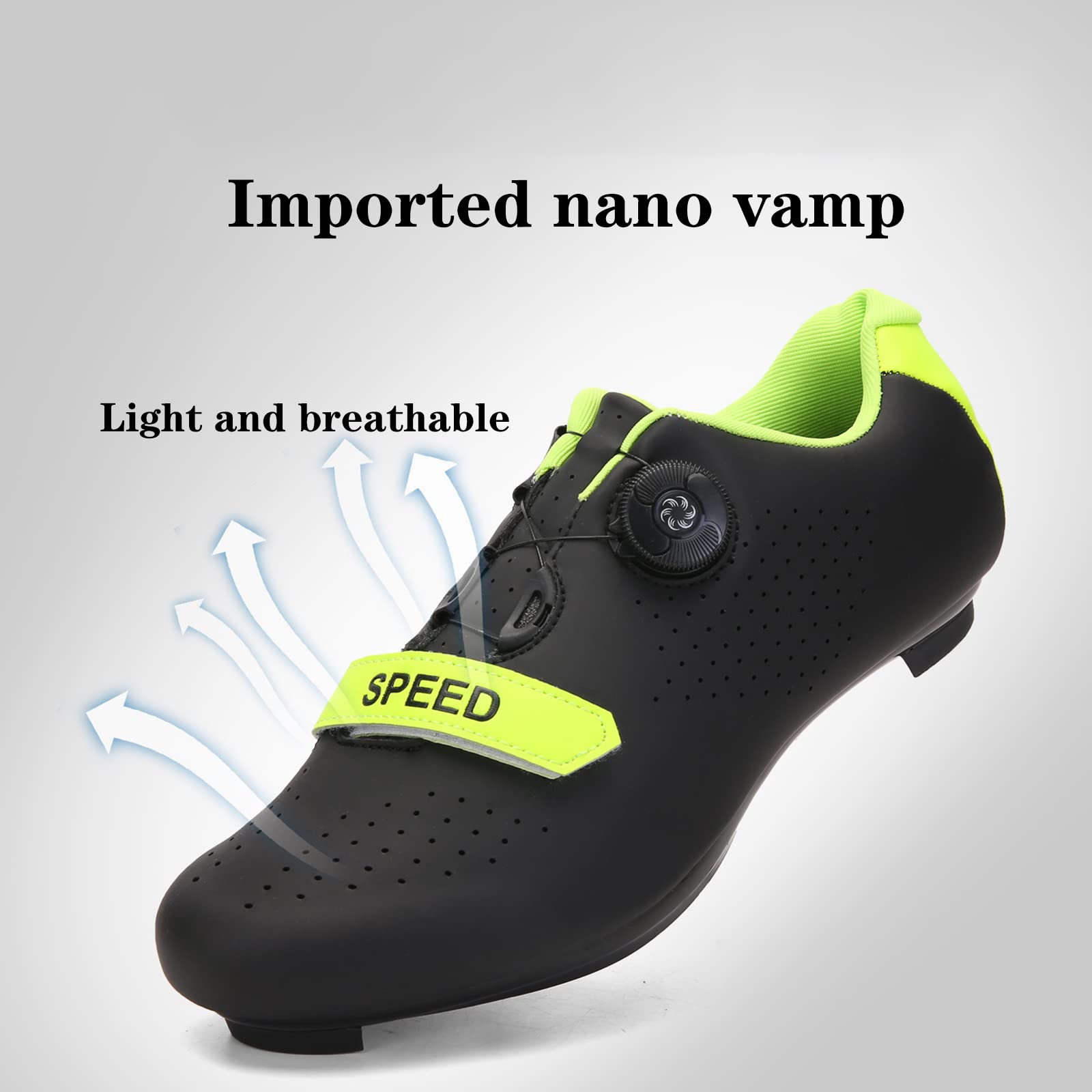 Męskie buty rowerowe, damskie, górskie buty do rowerów szosowych, kompatybilne z Shimano Spd & Look Delta, kompatybilne z butami peoton do użytku wewnątrz / na zewnątrz (42, zielone)