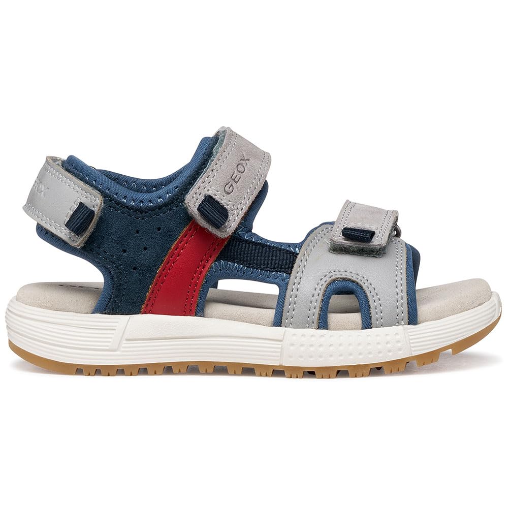 Geox J ALBEN Boy A Sandal, Grey/Jeans, 38 EU