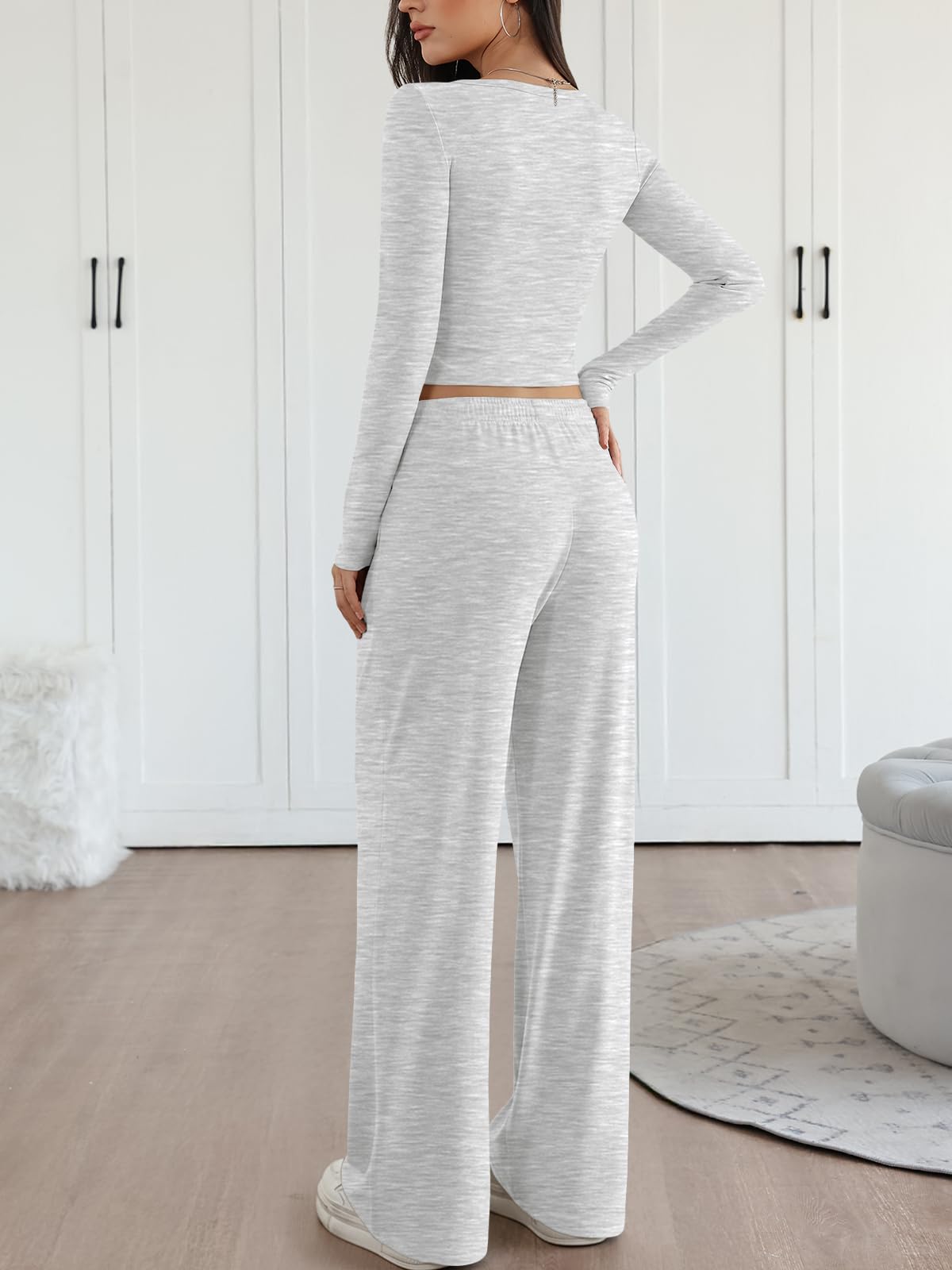 Trendy Queen 2 Piece Matching Lounge Sets for Women Fall Fashion Outfits 2026 Two Piece Travel Sweatsuits Clothes