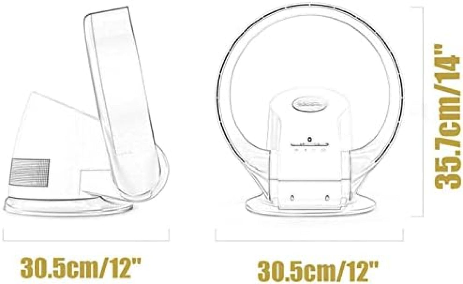Ventilateur Mural Avec Télécommande, Ventilateur Sans Pales De 35,7 Cm, Ventilateur De Bureau De 26 W, Ventilateur Sur Pied Oscillant À 80 Degrés, Noir/argent/blanc,Blanc,Sensational421
