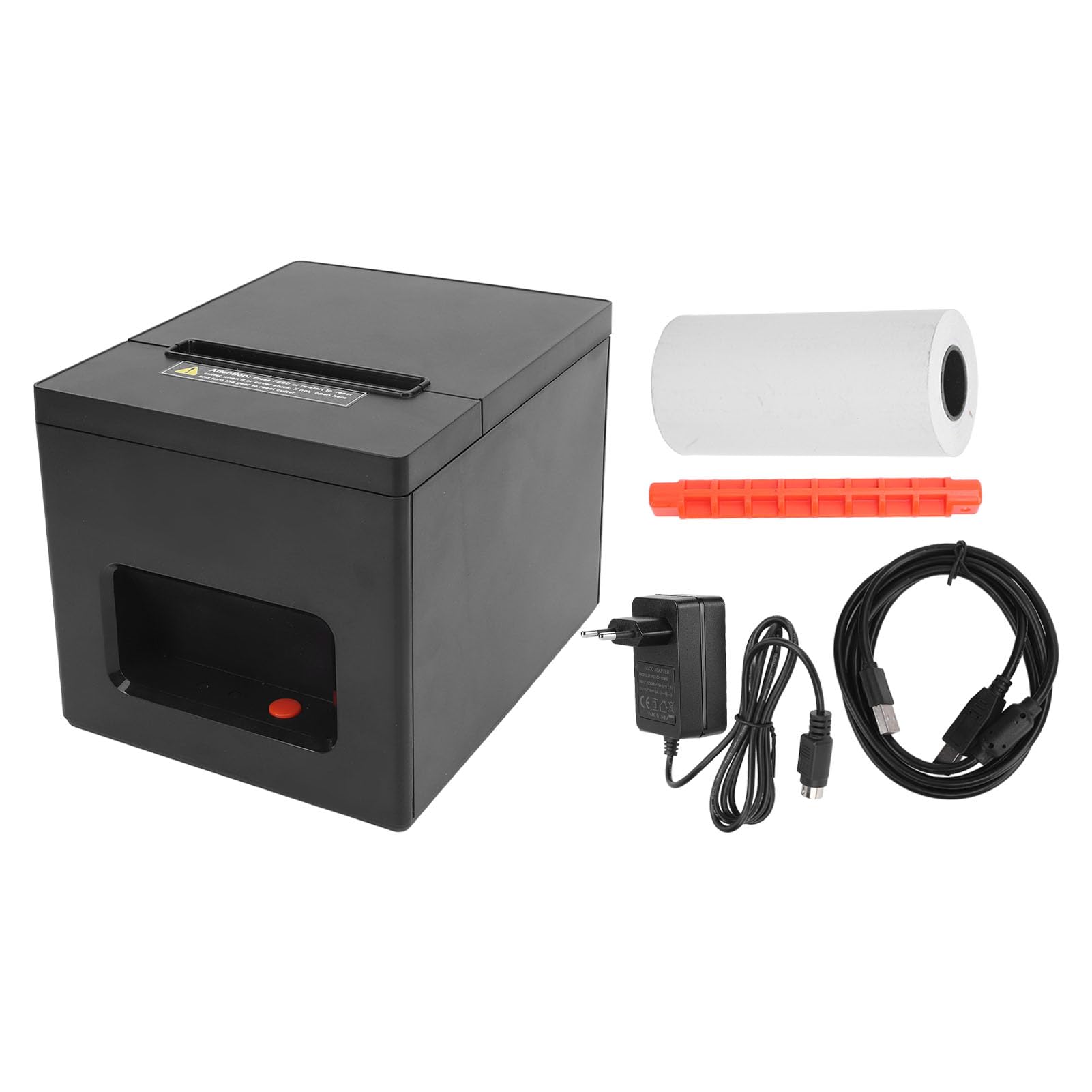 GOWENIC 80mm Thermal -Quittungsdrucker, POS -Quittungsdrucker mit USB- und Bluetooth -Verbindung, Unterstützung bei der Geldschublade, Grafikdruck (EU-Stecker)