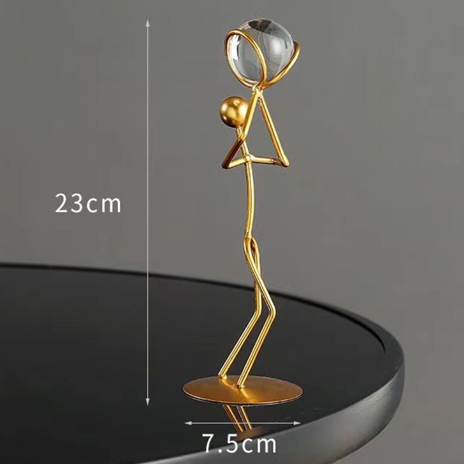 Statuetki do wystroju domu Figurka Koszykarska Rzeźba, Sportowa Ozdoba Metalowa Koszykarz Kryształowa Kula Ozdoba do Dekoracji Domu i Biura Miłośnicy Prezentów, Złoto