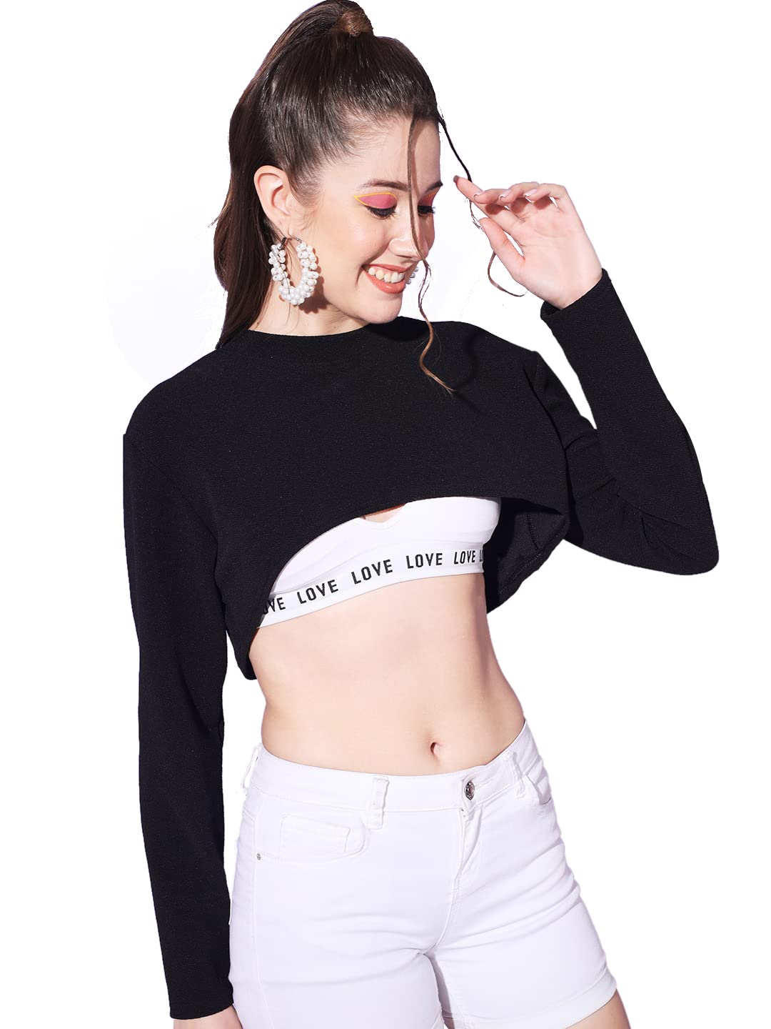 buynewtrend Solid Round Neck Stylish Women and Girls Bust Crop Top-picture-50