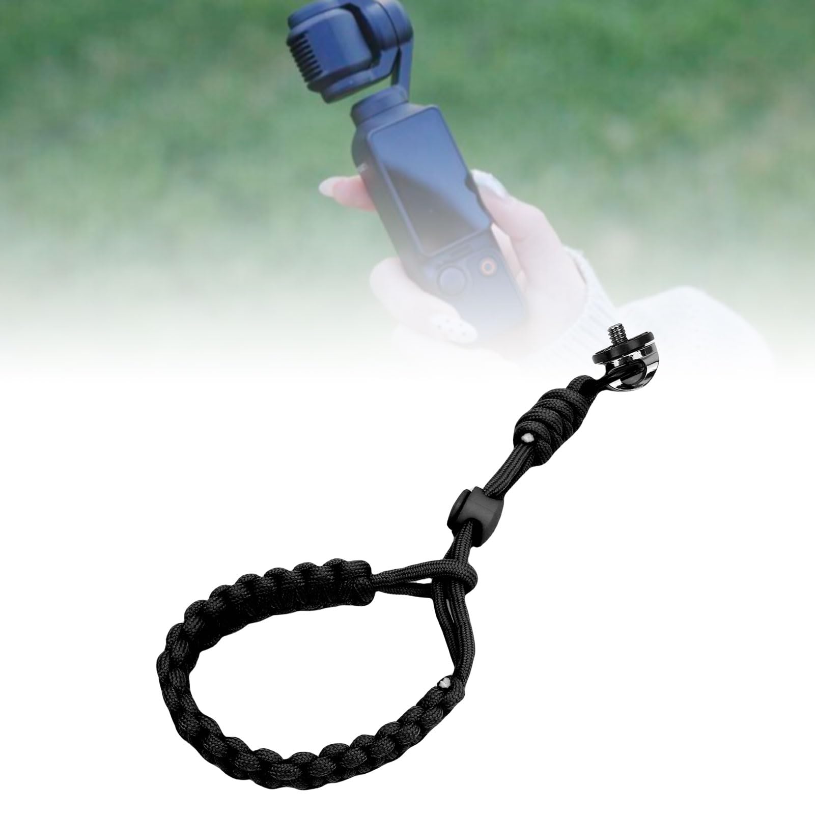 VBESTLIFE Ręczny Pasek na Nadgarstek do Kieszeni 3, Insta X5 X4, Poliestrowy Pasek o Wysokiej Wytrzymałości ze śrubą 1/4 Cala, 19 Cm (BLACK)