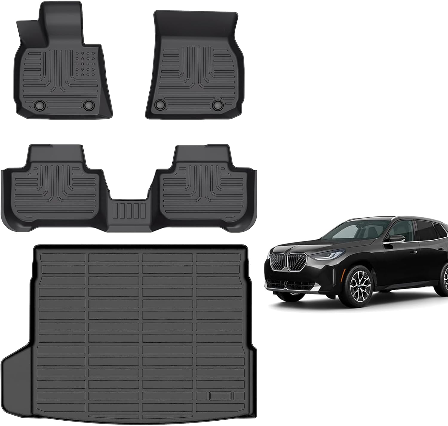 for BMW X3 Floor Mats 2025(M50/30 xDrive), TPE All Weather Car Floor Mats Cargo Liner Custom Full Set for BMW X3 Accessories 2025 44)For X3 2025 Full Set