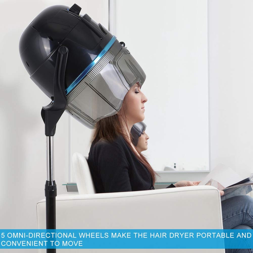 Standing hair dryer with height adjustable, hair dryer hood with