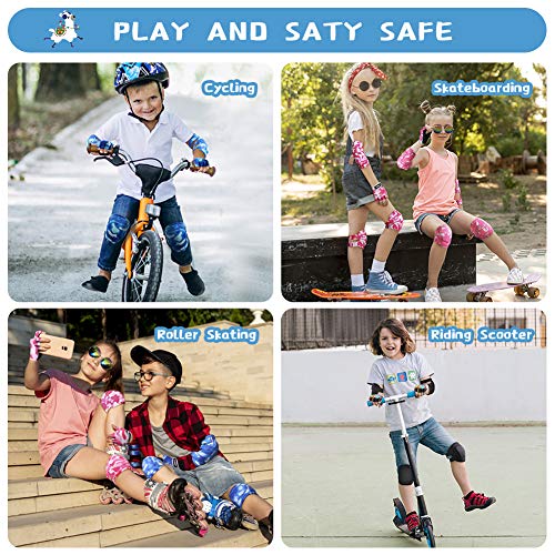 image for VUP Kids Protective Gear Soft Knee and Elbow Pads for Kids with Gloves