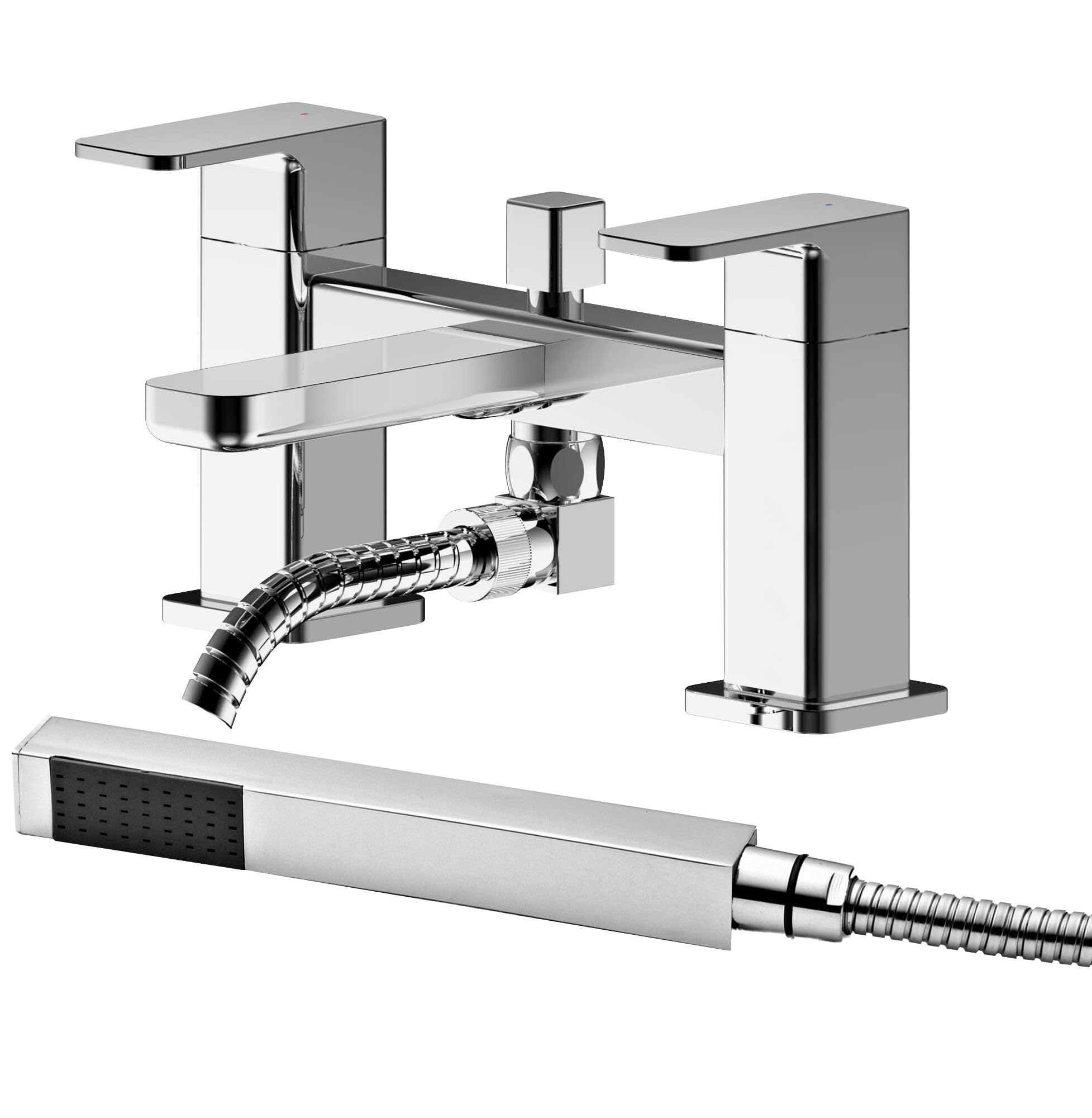 Balterley Deck Mount Square Bath Shower Mixer Tap With Shower Kit Chrome from B&Q