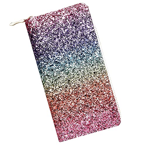 KUKOO Glitter Wallet for Women Shiny Long Phone Clutch Purse Ladies Card Holder