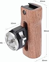 Vista 2 de Mango de madera ajustable con soporte de roseta M6 y boca superior para zapata caliente para kit de jaula de cámara DLSR
