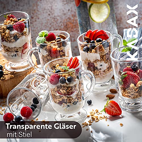 Teegläser KADAX Kaffeegläser, 6er Set, 300ml, aus Glas