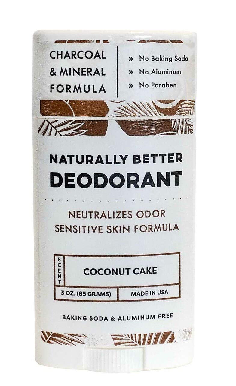 Naturally Better Coconut Cake Deodorant - Sensitive Skin Formula, Aluminum-Free, Baking Soda-Free, All-Natural, Magnesium & Activated Charcoal, Plant-Derived, Made in USA by DAYSPA Body Basics