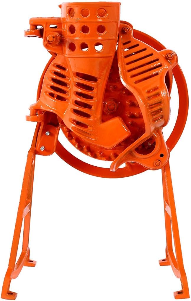 Heavy Duty Steel Corn Sheller – Manual Hand Crank Corn Thresher with Adjustable Screws for Efficient Shelling – Also Hulls Walnuts – Orange