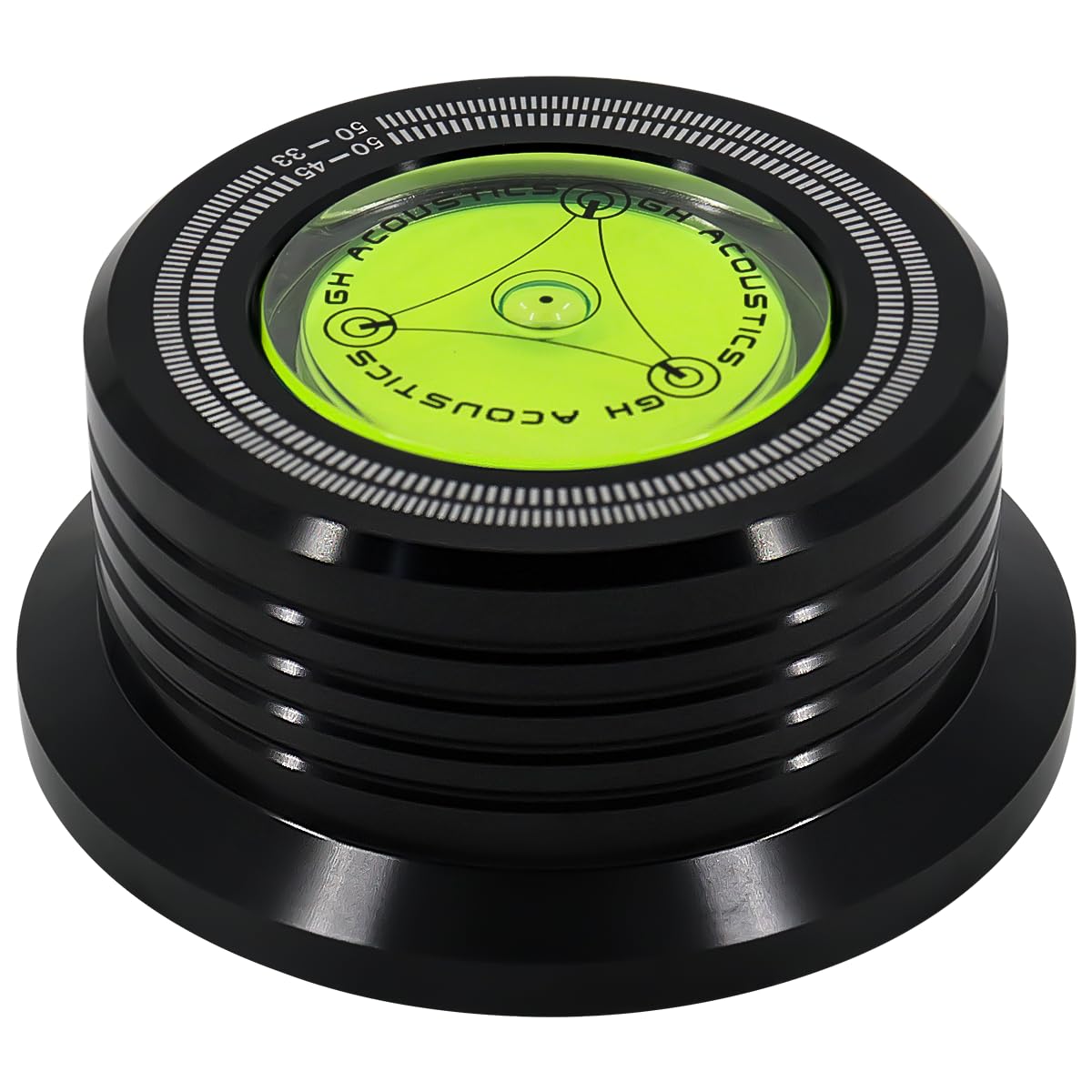OgdniUniversal 50Hz LP Vinyl Record Player Disc Turntable Stabilizer with Level Aluminum Alloy Weight Clamp (Black)