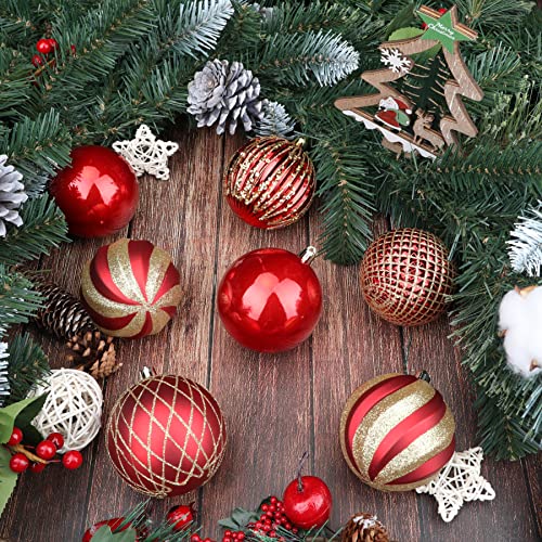 image for SHareconn 80mm Christmas Balls Ornaments,12PCS Colored Shatterproof Pl
