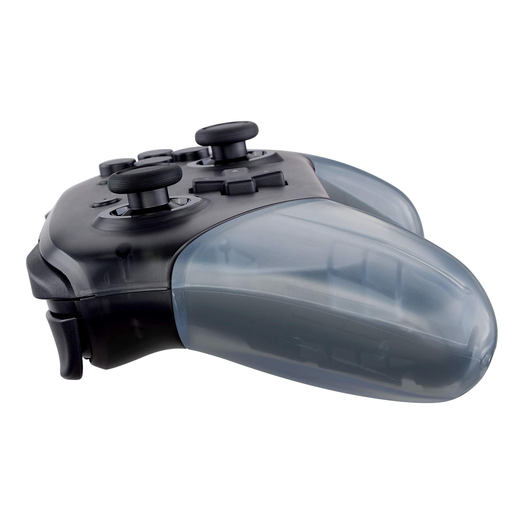 eXtremeRate Carcasa de Grip para Nintendo Switch Pro - Repuestos Grips de Reemplazo DIY, Mangos Agarre, Placa de Asa Empuñadura - No Incluye Control (Hielo Azul Transparente)