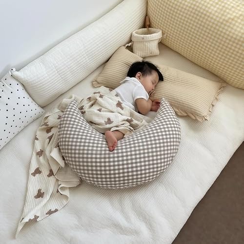 Miniatura 5 de Almohada de luna de bebé para dormir, bonita almohada de algodón en forma de luna para recién nacidos, almohada de lactancia para niños y niñas,