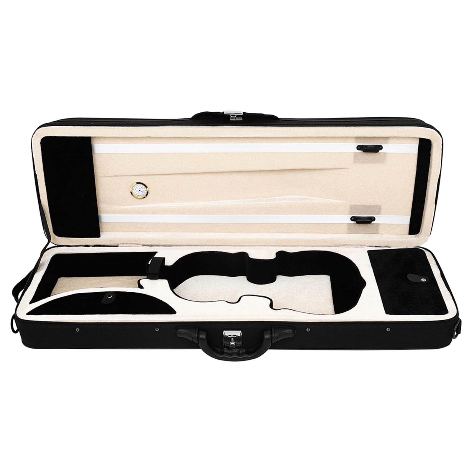 Estuche profesional para violín 4/4 con higrómetro y correa de transporte RETUOLWAG, estuche para instrumentos de cuerda, almacenamiento de accesorios para violín