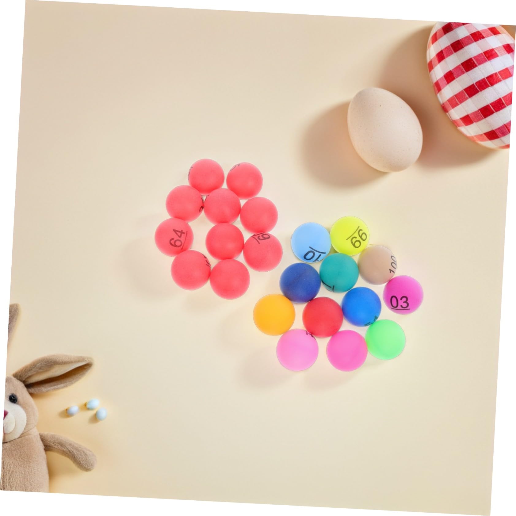 Bolas de Bingo Numeradas de 4cm, Plástico PP, 100 Piezas