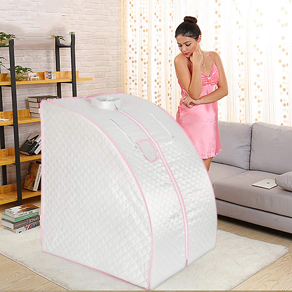 Sauna à Vapeur et Cabine, Tente de Sauna Pliable Isolante à Quatre Couches et Générateur de Vapeur de Sauna 1.8L 1000W pour Bain de Sauna, Amincissement, Détoxification, Thérapie Corporelle