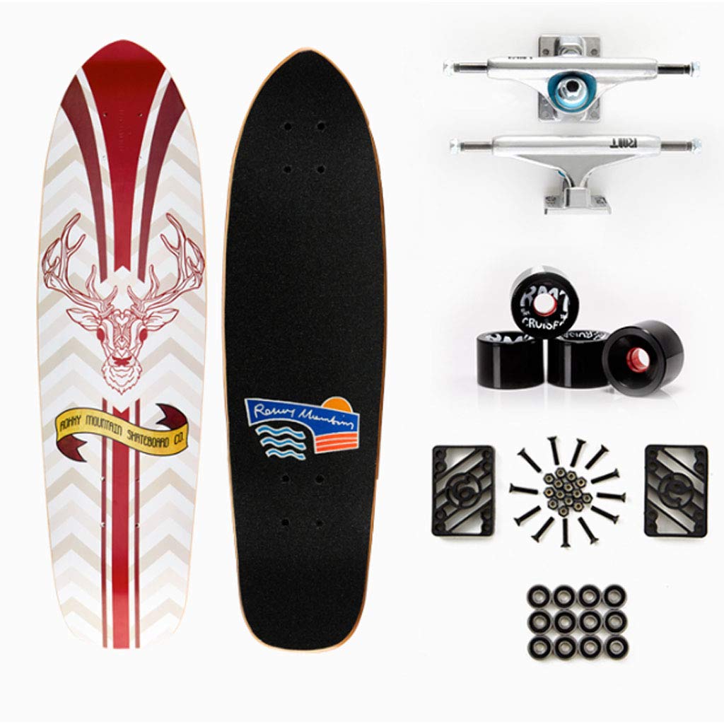 Tabla De Skate Tabla De Skate Corta Tabla De Skate Profesional Tabla De Patinaje Tabla De Skate De 29 Pulgadas - Suspensión Elástica De Poliuretano De Alta Resistencia Patada Doble De 4 Ruedas, Adec