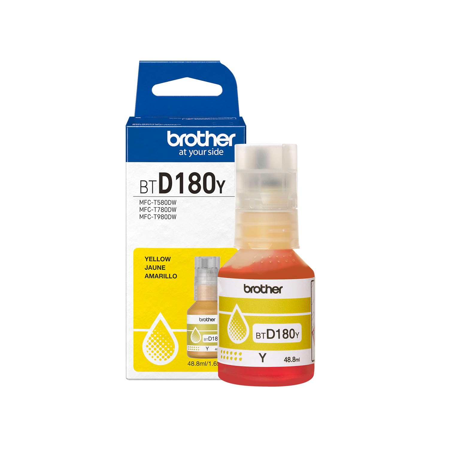 Brother Genuine BTD180Y High Yield Yellow Ink Bottle for 580, 780, 980 Printers Brother Genuine BTD180Y High Yield Yellow Ink Bottle for 580, 780, 980 Printers