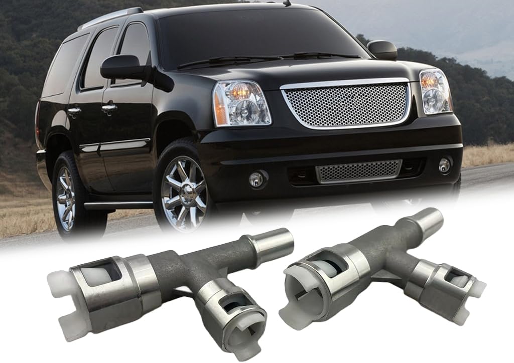 Aluminum Metal HVAC Heater Inlet Hose Tee Connector Fit for Cadillac Escalade for Chevrolet Silverado Suburban for GMC Sierra Yukon 2000-2014 Replace 15055342 15055343 800-414HP 800-413HP