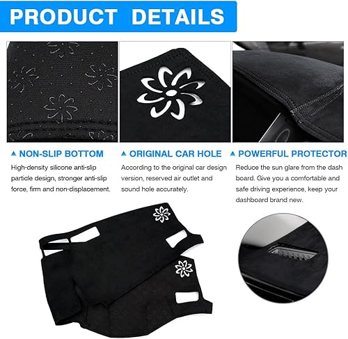 Miniatura 6 de Cartist Cubierta de tablero para Toyota RAV4 2019-2022, 2023 2024, accesorios para cubierta de tablero de gamuza, protector de rayos UV