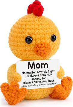 Funny Mothers Day Birthday Chicken Gifts for Mom from Daughter Son, Mother Day Present Handmade Chick I Love You Gifts for Women Bonus Mom Stepmother Mommy Mama Mother in Law Wife Grandma