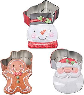 KICHOUSE 3pcs Boxes Christmas Tin Box Christmas Cookie Jar Christmas Tea Tin Candy Gift Boxes Cookie Containers Christmas Tins Christmas Cookies Can Iron With Cover Child Tin Can