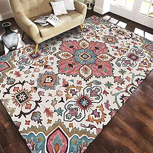 Liveinu Tapis Classique Tapis Déco Lavable Moquettes de Poils Courts Tapis de Salon Chambre Salle à Manger Antidérapant 40x60cm SDT-014