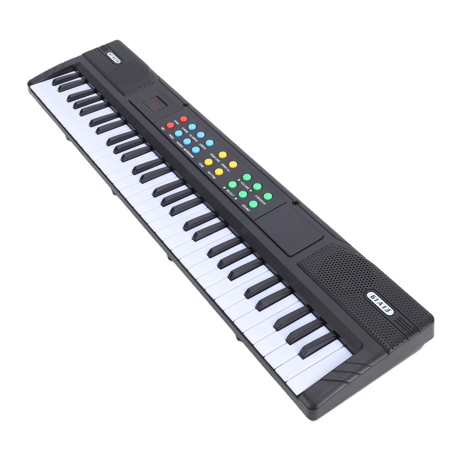 61-klawiszowa Klawiatura Elektroniczna, 200 Tonów, 200 Rytmów, Przenośne Pianino Cyfrowe z Mikrofonem, Metronomem, Trybem Nauki, do ćwiczeń w Domu dla Początkujących