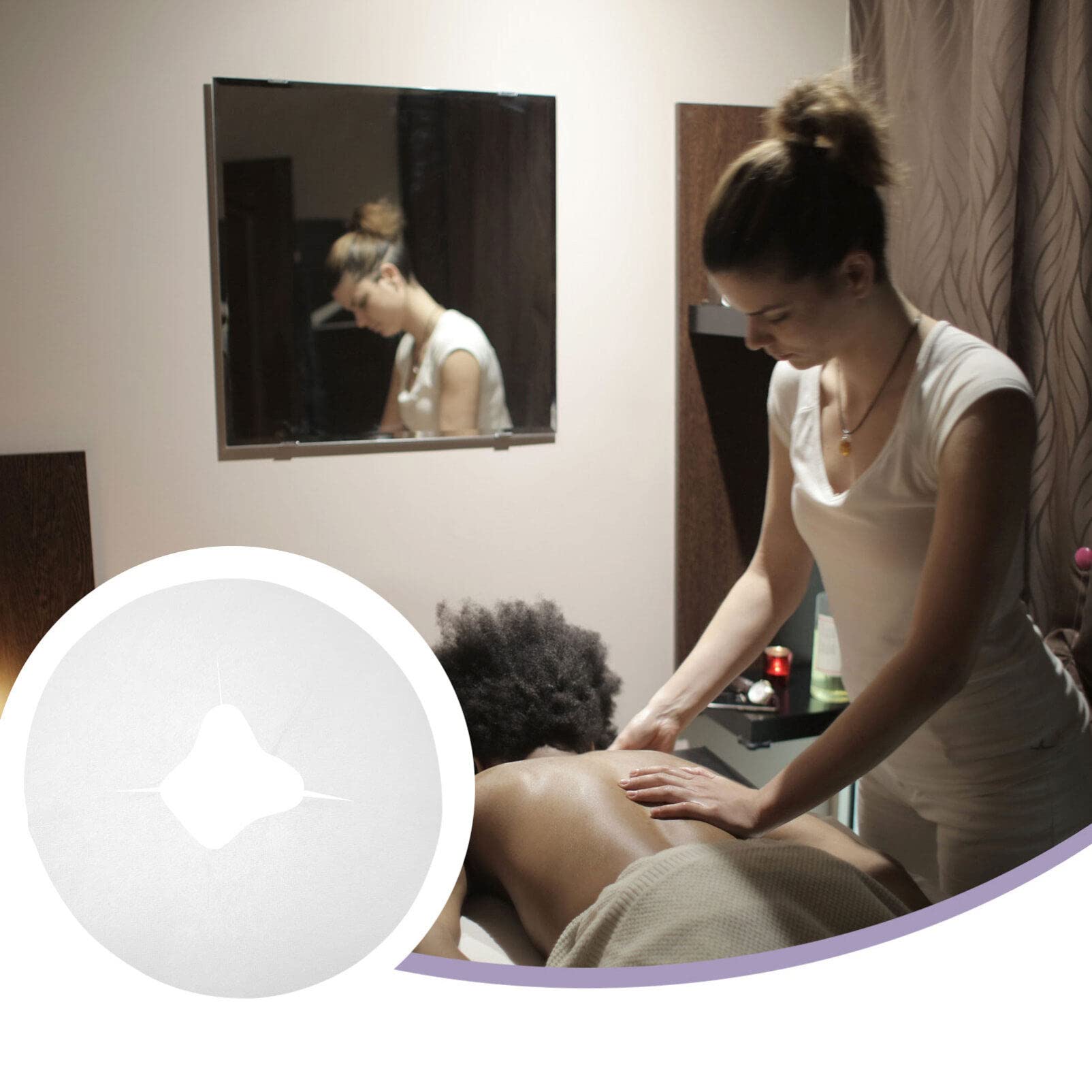 Beaupretty Reposacabezas De Almohada De Silicona Almohadilla Facial Kit De 100 Almohadillas Desechables Transpirable y Cómoda