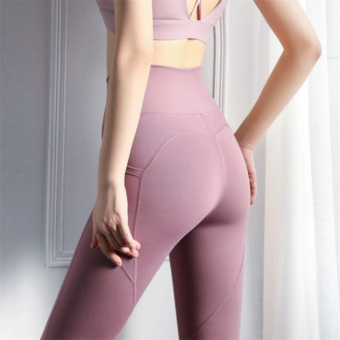 Mode Femme Legging De Sport Pantalons, Pantalon De Yoga pour Femmes avec Poches à Poches Taille Haute Entraînement en Cours D'exécution Serré, pour Le Cyclisme en Salle De Sport Élégant