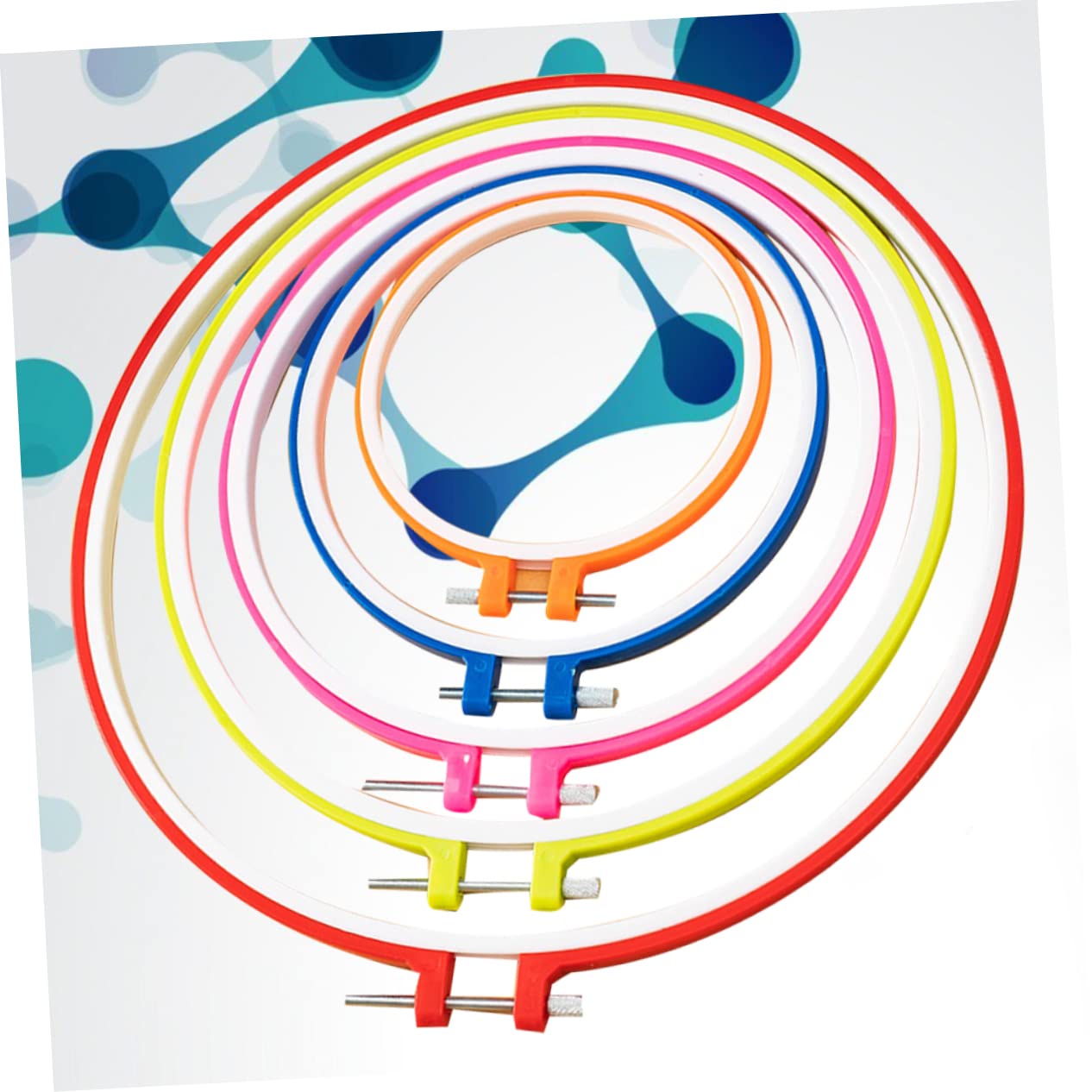 Wijavija Set Di 5 Cerchi Per Ricamo A Punto Croce, In Plastica Resistente, Misure Varie (10-24 Cm), Ideali Per Cucito E Fai-da-te Creativo