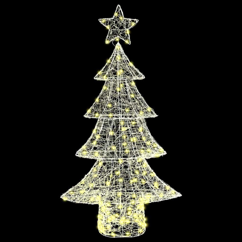 Akrylowa choinka 150 cm z 160 diodami LED w kolorze ciepłej bieli, gwiazda 3D, zasilana przez USB, nowoczesna dekoracja do świątecznych wnętrz