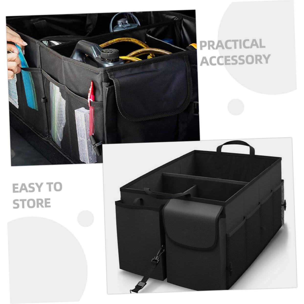 MAGICLULU Organizador de Maletero Multifuncional de Oxford Caja de Almacenamiento para Coche con Compartimentos para Organizar y Equipos Deportivos para y Camping