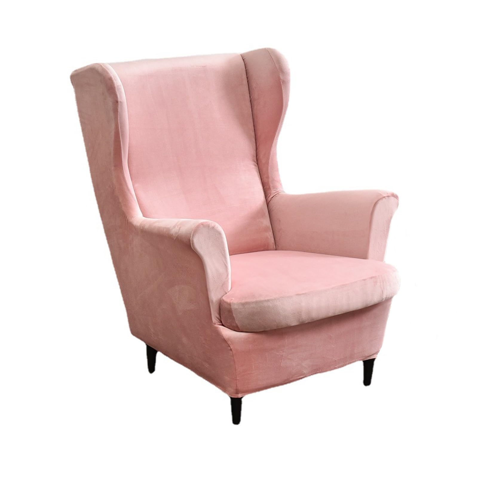 Pokrowce na krzesła typu Wingback 2-częściowe, rozciągliwe spandex narzuty na krzesła z skrzydłami na krzesła typu Wingback Narzuty na krzesła (Material : Dark gray, Size : 2)