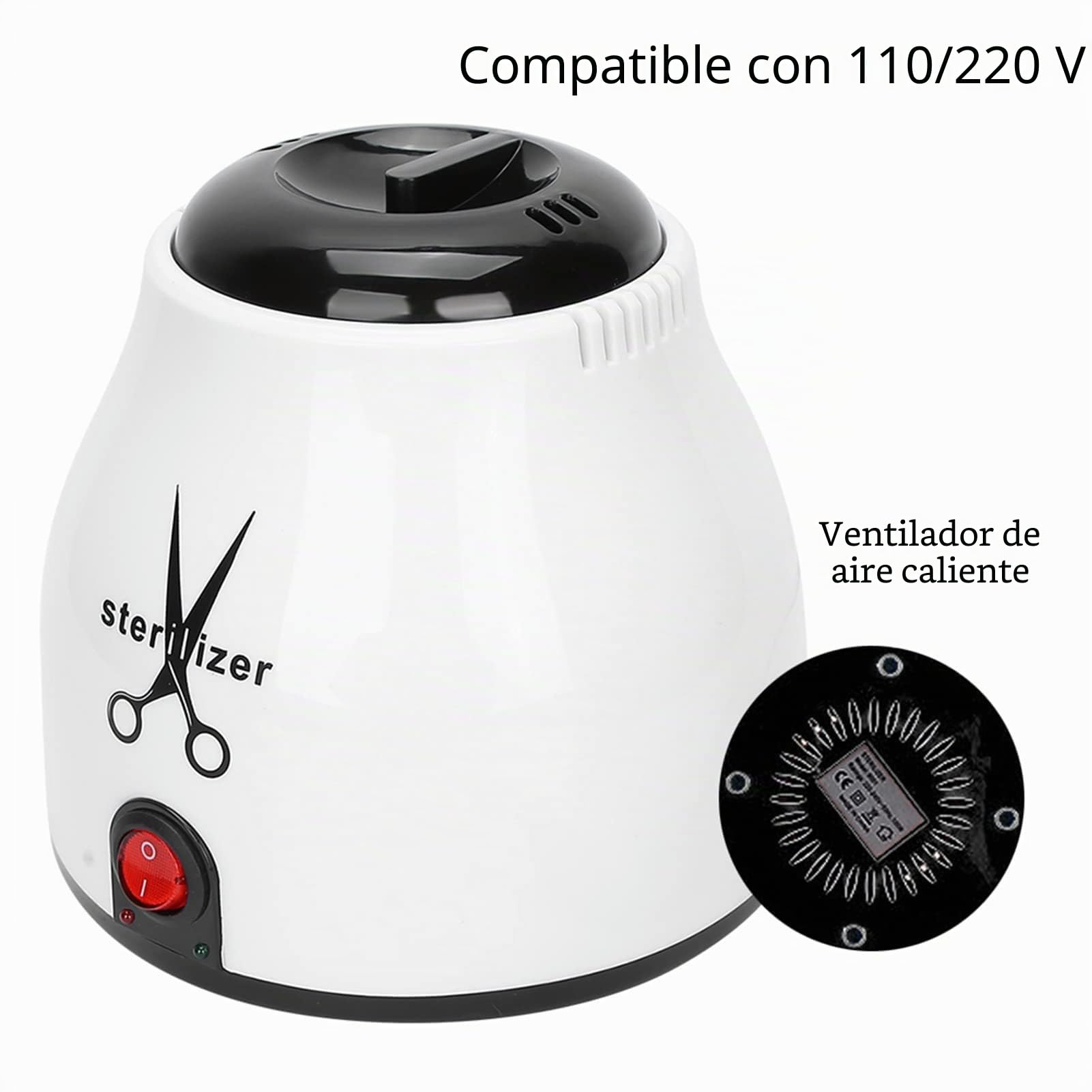 Esterilizador de Herramientas para Uñas, Esterilizador de Uñas Esterilizador de Herramientas de Metal para Decoración de Uñas Máquina de Limpieza de Alta Temperatura Tijeras