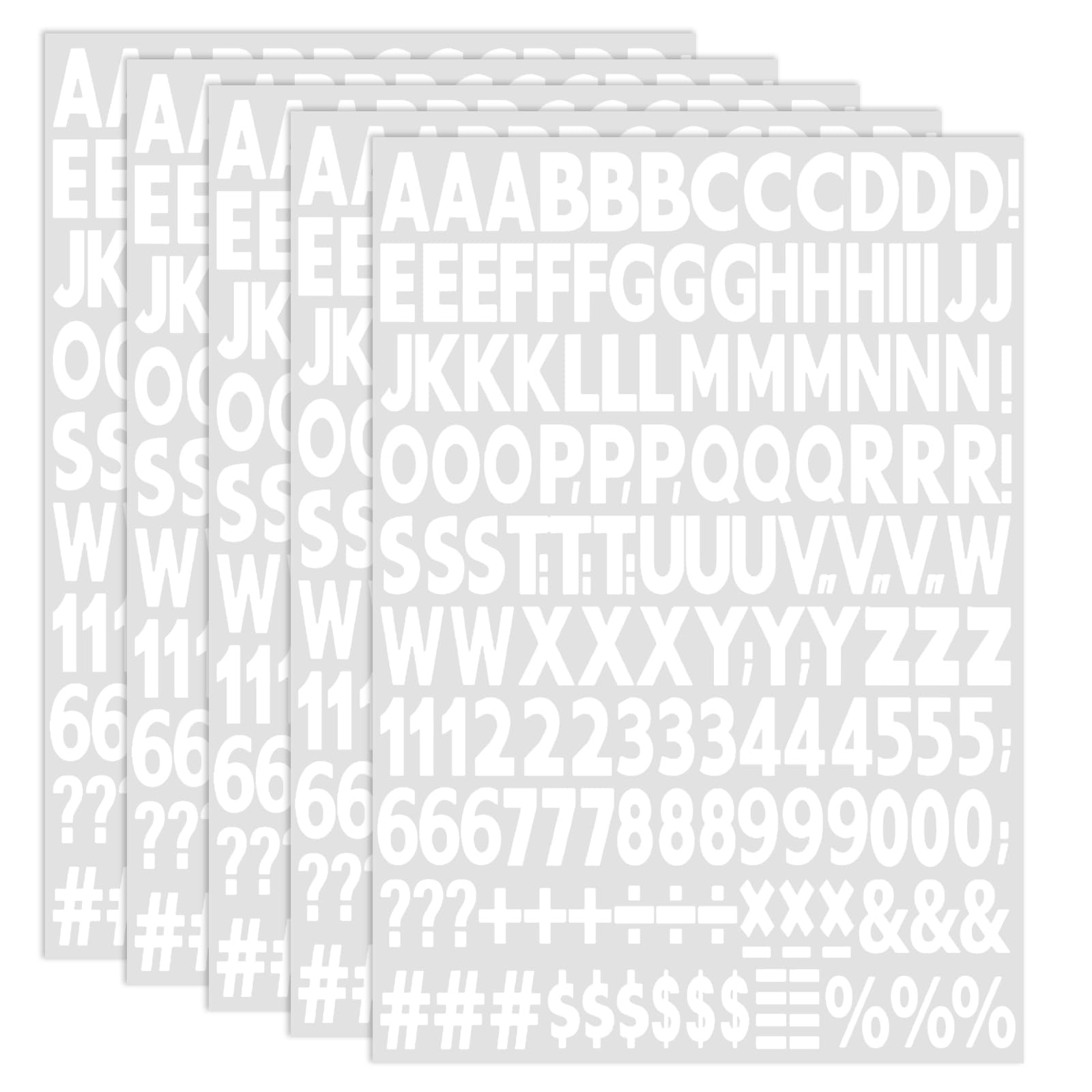 ReaJoys Iron on Letters White, 5 Sheets Iron on Letters for Clothes 1 Inch Heat Transfer Numbers and Alphabets for Clothing Sports T Shirt