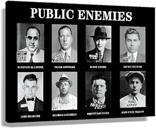 Public Enemy Mafia Posters for Walls Bugsy Siegel Black Gangster Pictures Art Prints Mob