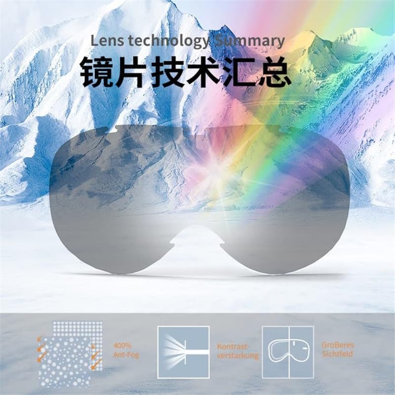 Lunettes de ski coupe-vent pour homme et femme, double pont, anti-buée, anti-reflets, protection UV