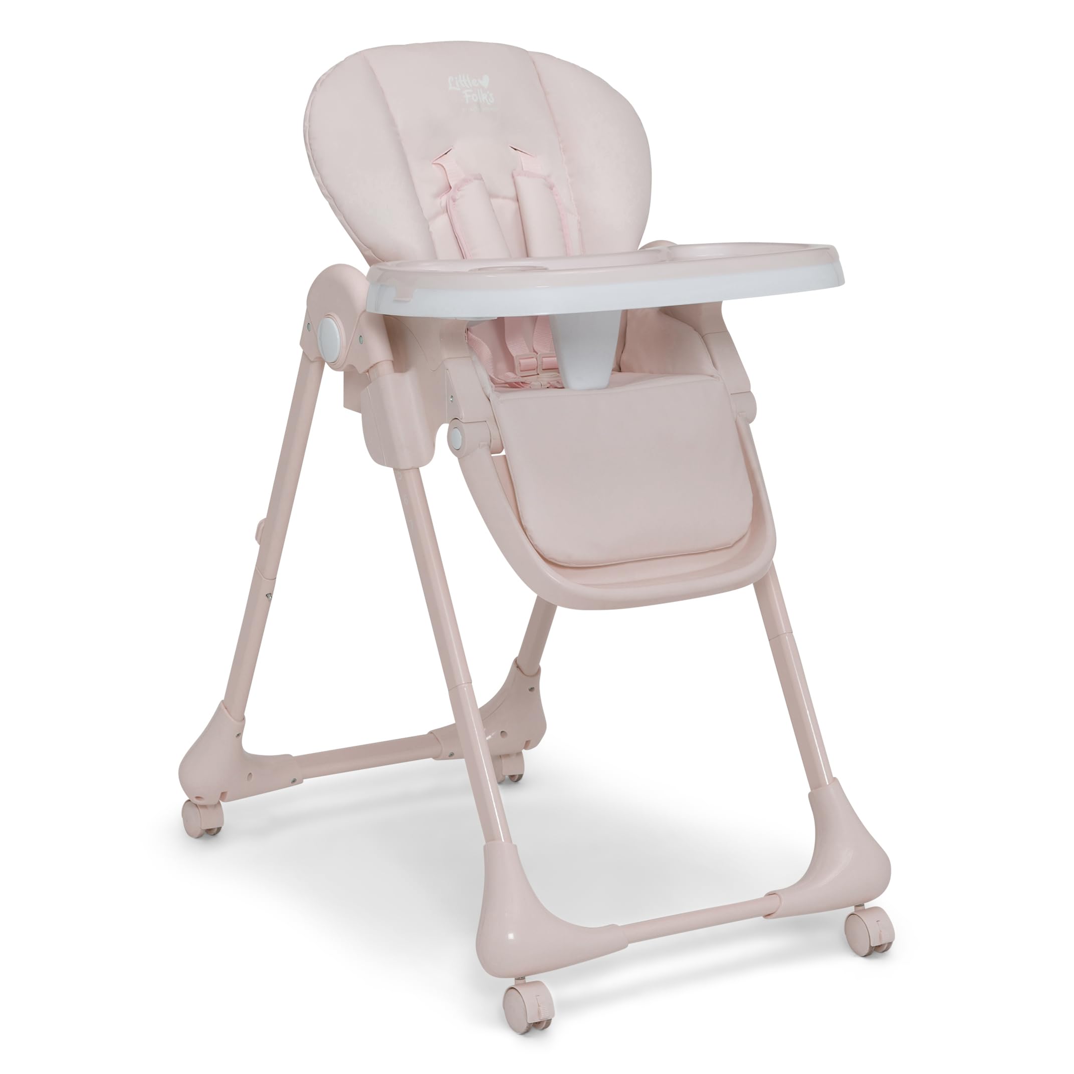 Little Folks by Delta Children 2-in-1 SlimFold High Chair for Babies and Toddlers, Pink
