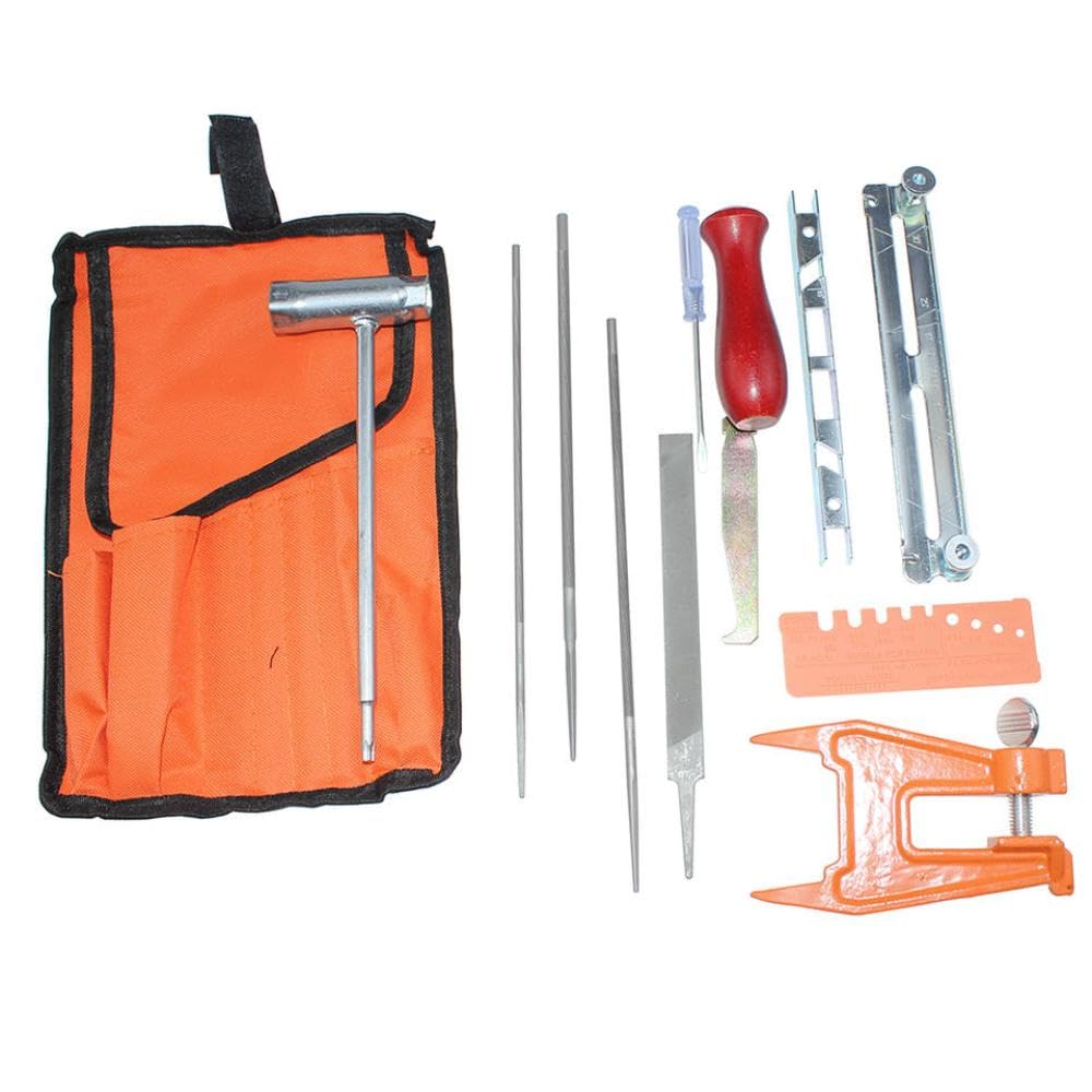 Kit de Archivo afilador de Motosierra con Tornillo de Banco Compatible con Varias Marcas de motosierras
