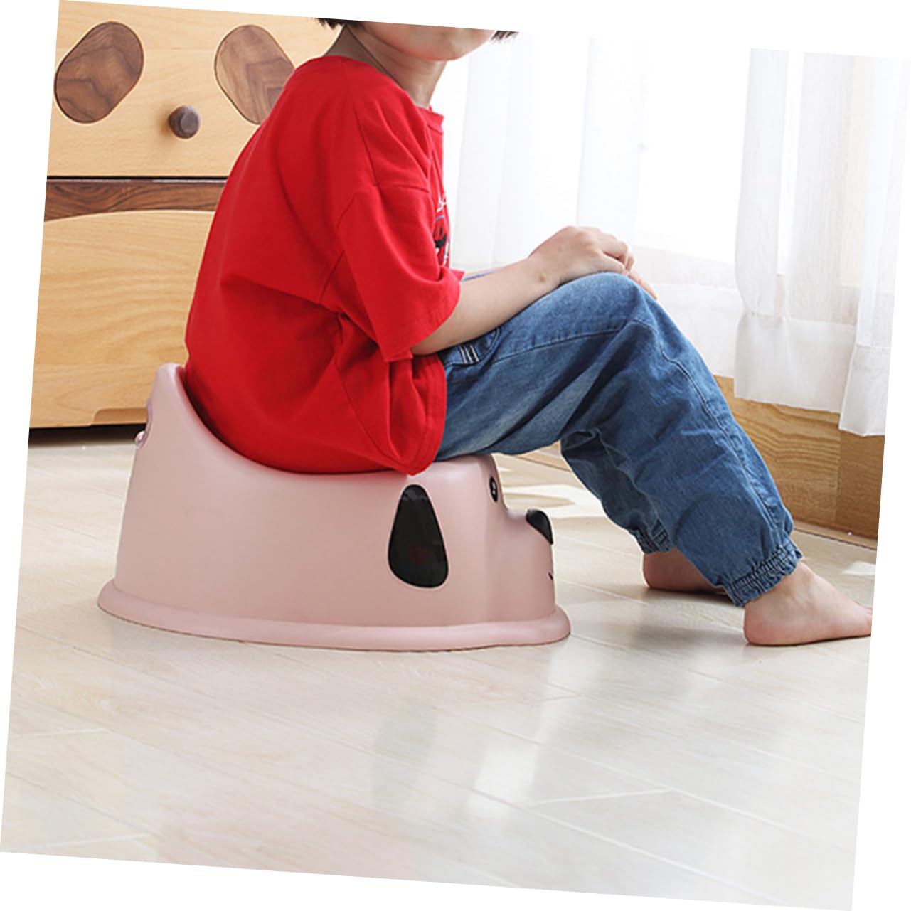 Kinder Toilettensitz für Jungen und Mädchen, Pp, mit Deckel | Kleinkind Töpfchen für Zuhause, Niedliches Hunde Motiv, Spritzschutz und Leicht zu Reinigen
