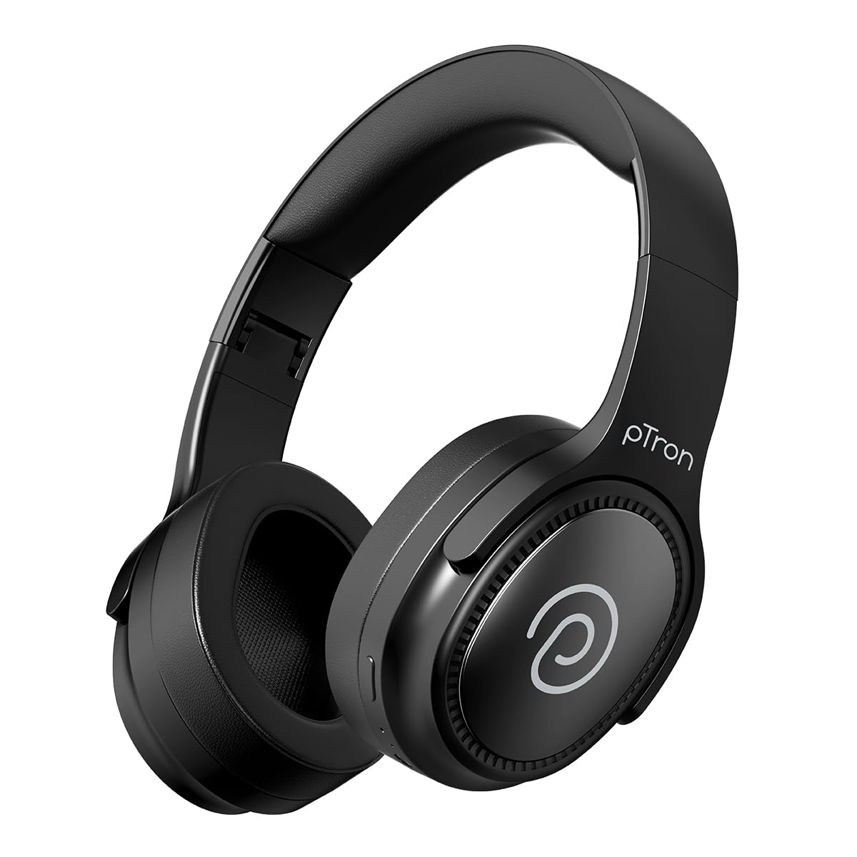 pTron Studio Pro w/ 65Hrs Playtime, Wireless Over Ear Headphones w/HD Mic & AI-ENC, Low-Latency Game & Music, 40mm Drivers, BT5.4, Dual Device Pairing, Voice Assist. & Type-C Fast Charging(Jet Black)